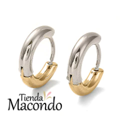 ARGOLLAS ACERO DOS TONOS (1 PAR) - comprar online