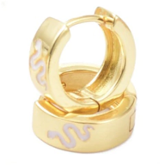 BRISURA SERPIENTE ENCHAPADA (1 PAR) BLANCO