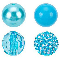 4 SUPER CUENTAS PASTEL 20mm CELESTE (4 Unidades)