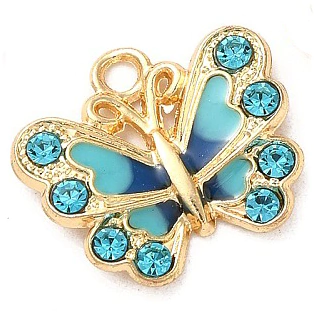 MARIPOSA TECNICOLOR ESMALTADA Cian (1 UNIDAD)