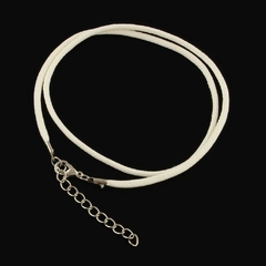 COLLAR CORDON SINTETICO SERPIENTE CON EXTENSOR (BLANCO)