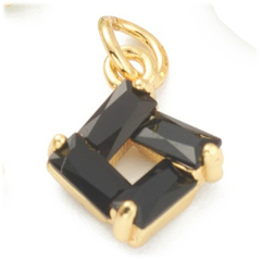 ROMBO ENCHAPADO ZIRCONIA COLOR (Negro)