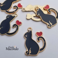 GATO COLA CORAZON ESMALTADO (1 UNIDAD)