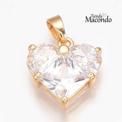 CORAZON GRANDE ENCHAPADO CON CUBIC ZIRCONIA