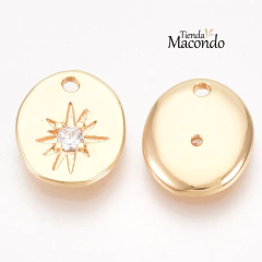 CHAPITA OVALO LUNA ENCHAPADA ZIRCONIA