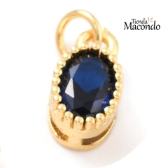 OVALO ZIRCONIA ENCHAPADO AZUL - comprar online