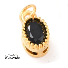 OVALO ZIRCONIA ENCHAPADO NEGRO - comprar online