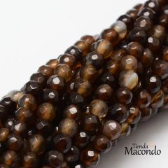 TIRA AGATA FACETADA TIERRA 4 mm (1 Tira)