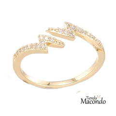 ANILLO ENCHAPADO RAYO CIRCONIAS