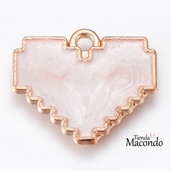 CORAZON BLANCO VETEADO ESMALTADO (1 UNIDAD)