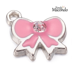 MOÑO ESMALTADO CON ESTRAS PLATEADO (1 UNIDAD)