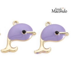 BALLENA ESMALTADA CON OJITO CIRCONIA LILA (1 UNIDAD)