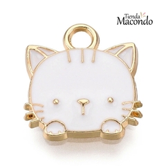CARITA GATO BLANCA ESMALTADA (1 UNIDAD)