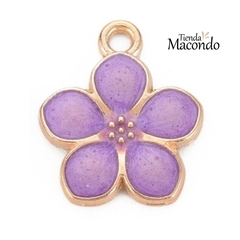 FLORCITA LILA ESMALTADA (1 UNIDAD)