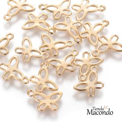 MARIPOSITA CONTORNO ACERO DORADO (1 unidad)