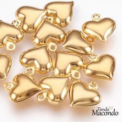 CORAZON INFLADO ACERO DORADO 13x11 (1 unidad)