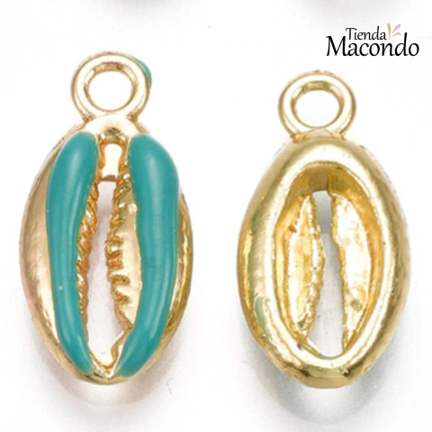 4 BUZIOS ESMALTADO CIAN (4 UNIDADES)