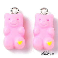 OSO RESINA CORAZON ROSA (1 UNIDAD)