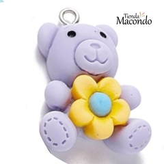 OSO RESINA FLOR LILA (1 UNIDAD)