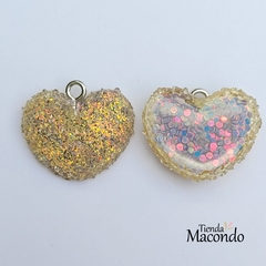 CORAZON PAILLETTE RESINA (1 UNIDAD)