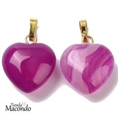 CORAZON AGATA NATURAL MAGENTA (1 UNIDAD)