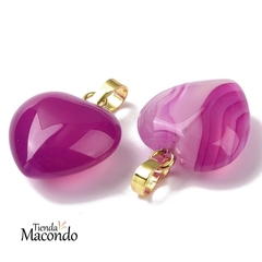 CORAZON AGATA NATURAL MAGENTA (1 UNIDAD) - comprar online