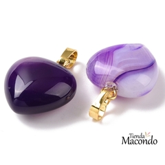 CORAZON AGATA NATURAL LILA (1 UNIDAD) - comprar online