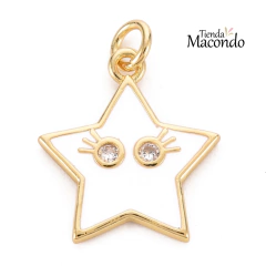 ESTRELLA ENCHAPADA OJITO CIRCONIA (BLANCA)