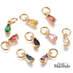 GOTITA ENCHAPADA CIRCONIA FUCSIA - comprar online