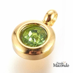 CIRCULO ACERO DORADO CIRCONIA VERDE