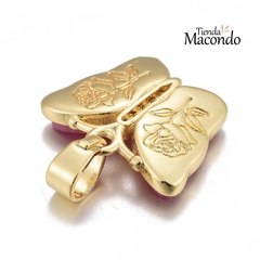MARIPOSA NACAR ZIRCONIA ENCHAPADA CHAMPAGNE - comprar online