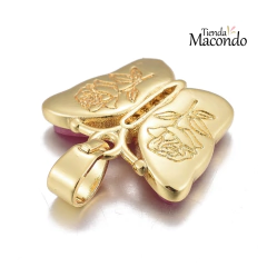 MARIPOSA NACAR ZIRCONIA ENCHAPADA ROSA - comprar online