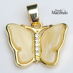 MARIPOSA NACAR ZIRCONIA ENCHAPADA AMARILLO
