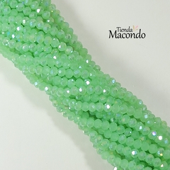 CRISTAL DE ROCA FACETADO 4 (1 TIRA) Verde Pastel