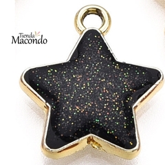 ESTRELLA NEGRO POLVO DORADO (1 UNIDAD)