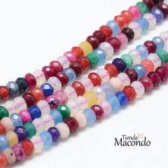 TIRA DONA JADE FACETADAS MULTICOLOR 4 mm (1 Tira) - comprar online