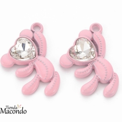 OSO CARA STRASS ROSA (1 UNIDAD)