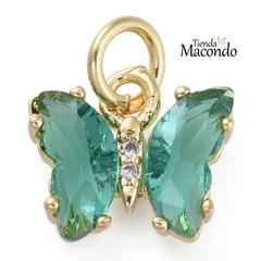 MARIPOSA ZIRCONIA CHICA VERDE