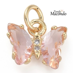 MARIPOSA ZIRCONIA CHICA ROSA