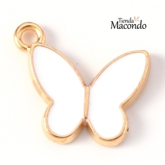 MARIPOSA LARA ESMALTADA BLANCA (1 UNIDAD)