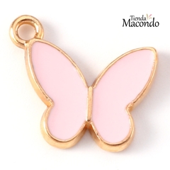 MARIPOSA LARA ESMALTADA ROSA (1 UNIDAD)