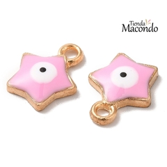 ESTRELLITA AMULETO ROSA ESMALTADA (1 UNIDAD)