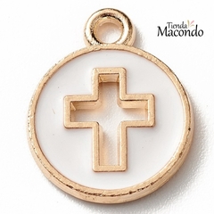 CHAPITA CRUZ ESMALTADA BLANCA (1 UNIDAD) - comprar online