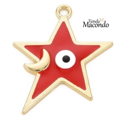 ESTRELLA OJITO ESMALTADA ROJA (1 UNIDAD)