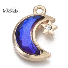 LUNA CRISTAL FACETADO AZUL (1 UNIDAD)