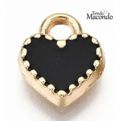 HEART CHICO NEGRO ESMALTADO (1 UNIDAD)