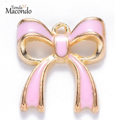 4 MOÑOS COQUETTE ESMALTADO ROSA (4 UNIDADES)