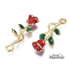 ROSA SAN VALENTIN ESMALTADA ROJA (1 UNIDAD)