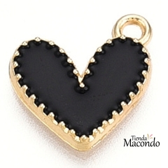 CORAZON ALE ESMALTADO NEGRO (1 UNIDAD)