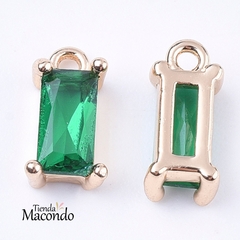 RECTANGULO CRISTAL FACETADO ESMERALDA - comprar online